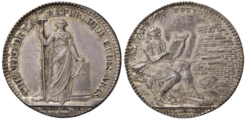 SELEZIONE DI MEDAGLIE DELL’ETÀ NAPOLEONICA Gettone 1799 Teatro della Repubblica ...