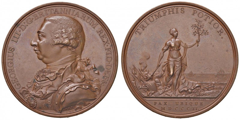SELEZIONE DI MEDAGLIE DELL’ETÀ NAPOLEONICA Medaglia 1820 Pace di Amiens – D/ bus...