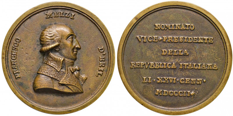 SELEZIONE DI MEDAGLIE DELL’ETÀ NAPOLEONICA Medaglia 1802 Francesco Melzi D’Eril ...