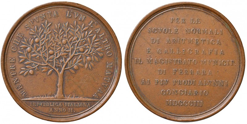 SELEZIONE DI MEDAGLIE DELL’ETÀ NAPOLEONICA Medaglia 1803 Repubblica Italiana Scu...