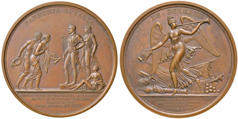 SELEZIONE DI MEDAGLIE DELL’ETÀ NAPOLEONICA Medaglia 1805 Pannonia subacta – D/ N...
