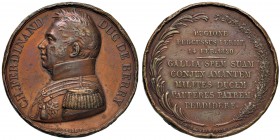 MEDAGLIE FRANCESI - Morte di Ferdinand Duca di Berry - Medaglia 1820 - Bronzo – 40 mm – 39,26 gr. – Opus: Gayrard – Numerosi colpi al bordo
MB...