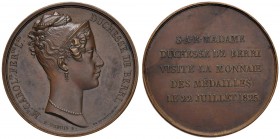 MEDAGLIE FRANCESI Per la visita della duchessa di Berry alla zecca di Parigi Medaglia 1825 Bronzo – 42 mm – 31,57 gr. – R2 – Opus: Dubois – Piccolo di...