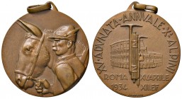 MEDAGLIE FASCISTE Medaglia 1934 Adunata annuale Alpini – AE (g 20,54 – Ø 35 mm)
SPL+