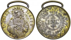 NAPOLI – Santissimo Cuore di Gesù – In nomine Jesu Omne Genufletatur - Medaglia 1901 Bronzo argentato – 37 mm – 18,39 g – R – Opus: De Gregorio Gaetan...