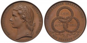 NAPOLI Maria Sofia di Baviera regina di Napoli - Medaglia 1861 - Bronzo – 41,4 mm – 37,57 gr. – R (R2) – Opus: Friedrich Brehmer – D’Auria n. 289 – Ri...