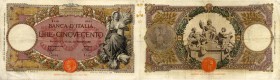 Banca d’Italia – 500 Lire 22/12/1937 I139 0591 – Gig. BI 29M Pieghe, piccoli strappi. Macchiette al D/
MB/BB