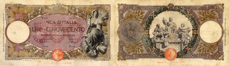 Banca d’Italia – 500 Lire 21/10/1938 T150 9446 – Gig. BI 29O Pieghe stirate, leg...
