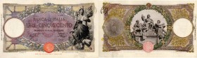 Banca d&rsquo;Italia &ndash; 500 Lire 23/08/1943 Q316 7136 &ndash; Gig. BI 32A RRR Pieghe e strappi. Timbro al R/. Lavata
BB