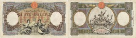 Banca d’Italia – 1.000 Lire 21/10/1938 U48 8174 – Gig. BI 44H Pieghe e, qualche forellino di spillo
BB