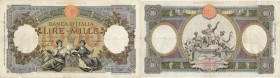 Banca d’Italia – 1.000 Lire 21/11/1939 Q59 9932 – Gig. BI 44J Pieghe, alcuni forellini di spillo, strappo restaurato in alto a sinistra
BB