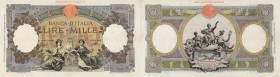Banca d’Italia – 1.000 Lire 17/05/1943 U184 4274 – Gig. BI46F Pieghe, forellini di spillo diffusi
BB