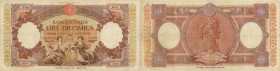 Banca d’Italia – 10.000 Lire 24/03/1955 T808 9570 – Gig. BI 73I Pieghe, macchiette e strappi. Restauri
MB