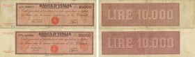Banca d&rsquo;Italia &ndash; 10.000 Lire &ndash; Gig. BI 72A e 72E Lotto di due banconote come da foto. Pieghe, strappi, qualche macchia
MB