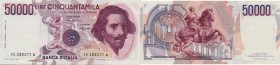 Banca d’Italia – 50.000 Lire 1992 FE 280277 A – Gig. BI 80E R Pieghe
SPL