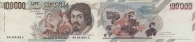 Banca d’Italia – 100.000 Lire 25/10/1983 AA 694860 E – Gig. BI 84A Pieghe
SPL