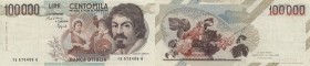 Banca d’Italia – 100.000 Lire 1992 FE 575496 G – Gig. BI 84E Pieghe, piccoli strappi
BB