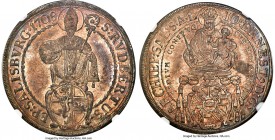 Salzburg. Johann Ernst Taler 1708 MS63 NGC, KM254, Dav-1234. Evenly toned in peach and silver hues, with a balance of color and underlying shimmering ...