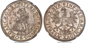 Ferdinand I Posthumous Taler ND (after 1564) MS62+ NGC, Hall mint, Dav-8030. A superb example fielding gleaming argent luster that glows between well-...