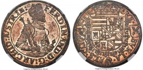 Archduke Ferdinand Taler ND (1564-1695) MS63 NGC, Ensisheim mint, Dav-8091. Boldly conceived and fully choice in appearance and preservation, this 16t...