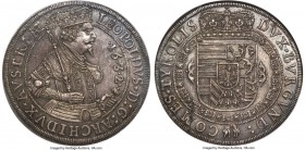 Archduke Leopold Taler 1632 MS64 NGC, Hall mint, KM629.4, Dav-3338. Variety with TYROLIS spelling. A somewhat scarcer variety for the issue, ranking w...