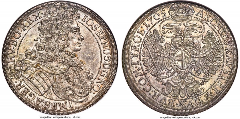 Joseph I Taler 1705-IMH MS62 NGC, Vienna mint, KM1444, Dav-1013. Frosty and shar...