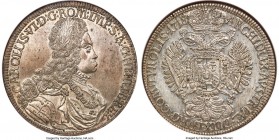 Karl VI Taler 1718/7 MS63 NGC, Hall mint, KM1570, Dav-1051. A laudable choice survivor carrying a bright sheet of rolling argent luster over surfaces ...