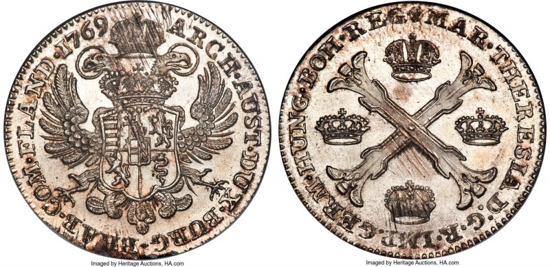Maria Theresa Kronentaler 1769-(b) MS65 NGC, Brussels mint, KM21, Dav-1282, Heri...