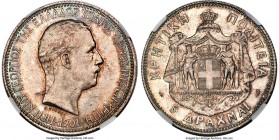 Prince George 5 Drachmai 1901-(a) MS64 NGC, Paris mint, KM9, Dav-118, Divo-130, Karamitsos-C11. A type that one simply never sees in so impressive a c...