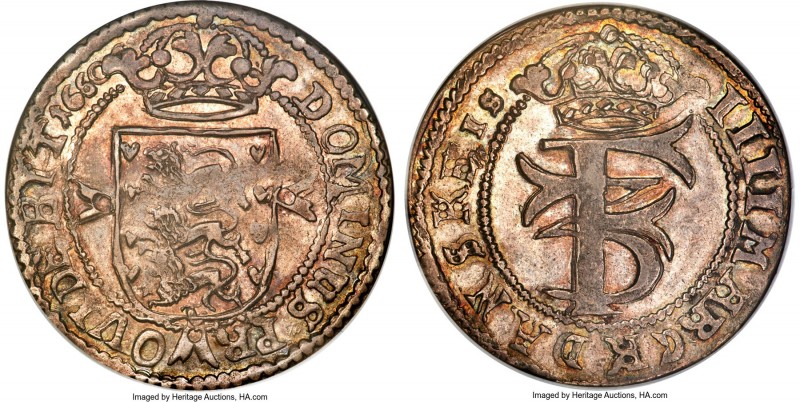 Frederick III Krone (4 Mark) 1660 MS62 NGC, Glückstadt mint, KM-B43, Dav-3675. A...