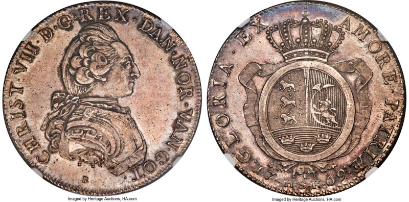 Christian VII Speciedaler 1769-HSK MS66 NGC, Rethwisch mint, KM607, Dav-1305, He...