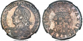 Oliver Cromwell Crown 1658/7 AU58 NGC, KM-D207, Dav-3773, S-3226, ESC-240. An excellent representative of this popular Cromwellian crown type fielding...