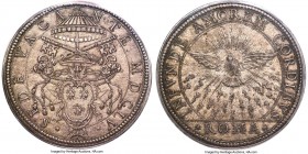 Papal States. Sede Vacante Piastra MDCLV (1655)-ROMA MS64 PCGS, Rome mint, KM280, Dav-4069. A well-kept specimen whose milled production by roller die...