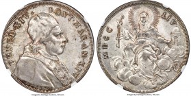 Papal States. Benedict XIV Scudo MDCCLIV (1754) MS66 NGC, Rome mint, KM1180, Dav-1459. A peak-quality selection fielding ultra-sleek argent surfaces t...