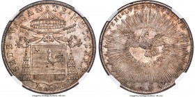 Papal States. Sede Vacante Scudo MDCCCXXX (1830)-ROMA MS67 NGC, Rome mint, KM1311, B-3271. At the conditional peak of what can be expected for the iss...