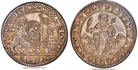 Venice. Giovanni Corner II Ducatone ND (1709-1710)-FAP MS66 S NGC, KM476, Dav-1531, Paolucci-118.21. 27.58gm. An exceedingly attractive example of the...