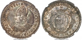 Bishopric. Sede Vacante Patagon 1784 AU58 NGC, KM176, Dav-1590. Struck in a quintessential 18th-century style, this scarce issue was produced in a rep...