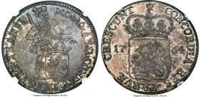 Overyssel. Provincial Silver Ducat 1764 MS63 NGC, KM88, Dav-1842, Delm-988 (R2). Eagle mintmark. By all indications a remarkably difficult date for th...