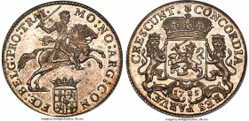 Utrecht. Provincial 1/2 Ducaton 1785 MS64 NGC, KM115.1, Delm-1055. The second finest example of this date that has been certified, positively radiatin...