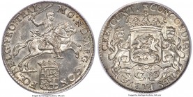 Utrecht. Provincial 1/2 Ducaton 1786/5 MS63+ PCGS KM115.1, Delm-1055. A shimmering specimen exhibiting a formidable strike that yields sharp detail th...