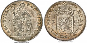 West Friesland. Provincial 3 Gulden 1764 MS64+ PCGS, KM141.1, Dav-1853, Delm-1147. A luminescent representative marked by glowing luster and colorful ...