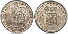 Zeeland. Provincial Piefort Silver Ducat (Silver 2 Ducats) 1748 MS63+ PCGS, KM52.2. Lettered edge. Weight approximately 56.5gm. Admirably struck with ...