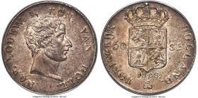 Kingdom of Holland. Louis Napoleon 50 Stuivers 1808-B MS63 PCGS, Utrecht mint, KM28. Expressing a balanced steel patina over surfaces displaying under...