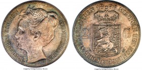 Wilhelmina Proof 2-1/2 Gulden 1898 PR64 PCGS, Utrecht mint, KM123, Dav-237, Schulman-782. Halberd privy mark. "P. PANDER" below bust. A rare Proof typ...