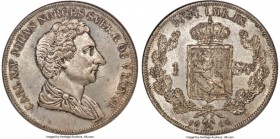 Carl XIV Johan Speciedaler 1844 MS66 NGC, Kongsberg mint, KM313, Dav-242, ABH-15, Sieg-18. A highly elusive one-year issue from the final year of Carl...