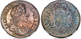 James VII (II of England) Restrike 60 Shilling 1688-Dated (1828) MS65 NGC, KM-X21, Dav-5634. A formidable gem example of this 1820s restrike issue, be...