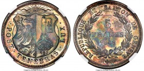 Geneva. Canton 5 Francs 1848 MS64 NGC, KM137. From a small mintage of only 1,176 pieces. A sharply struck representative showcasing a watery finish un...