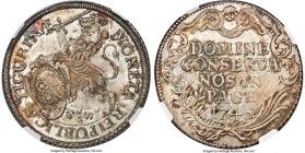 Zurich. Canton Taler 1745 MS67 NGC, KM150, Dav-1789, HMZ-2-1164ll. Of singular beauty and appeal for the type, shimmering brilliance layered in a fine...