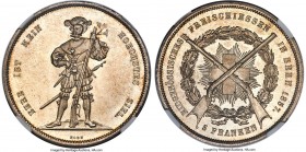 Confederation "Bern Shooting Festival" 5 Francs 1857 MS65+ NGC KM-XS4, Dav-378, Richter-181a. Stunningly radiant and marked by a captivating cartwheel...