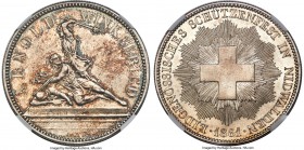 Confederation "Nidwalden Shooting Festival" 5 Francs 1861 MS66+ NGC, KM-XS6. Mintage: 6,000. A stellar representative of this Shooting type fielding a...